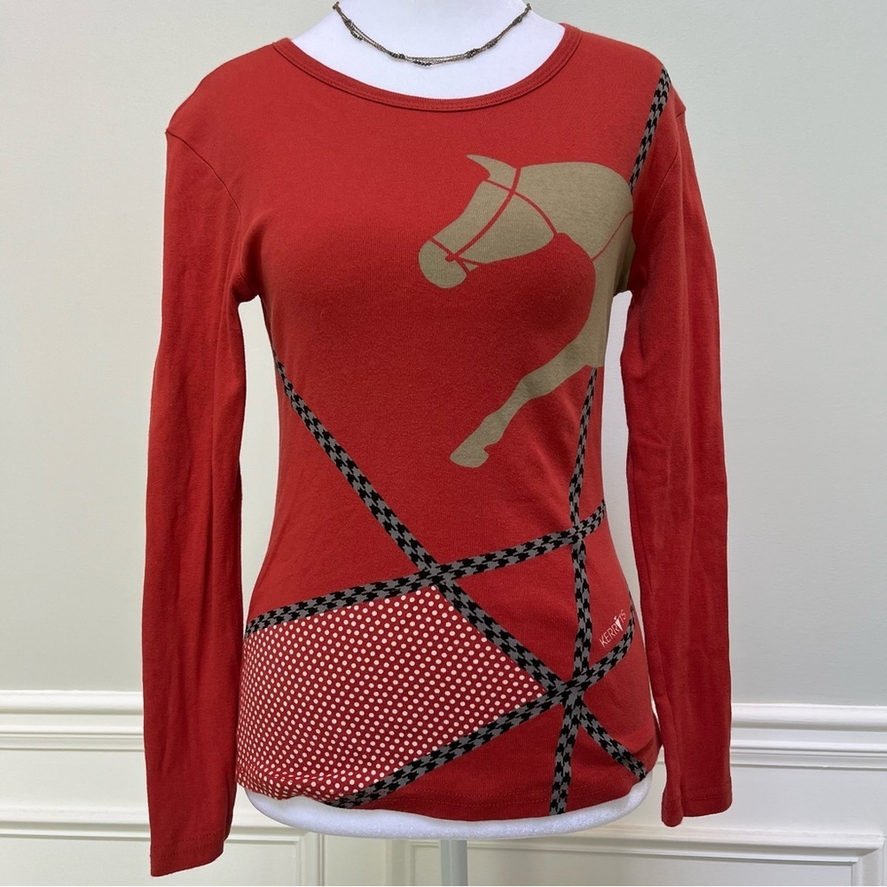 Kerrits Burnt Sienna Equestrian Long Sleeve Tee Sz L